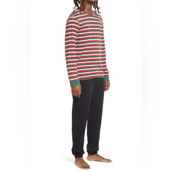 BP. Men's Hang Out Cotton Blend Long Sleeve Stripe Top - Picture 3 of 14